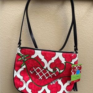 Brighton Red and White Patterned Women's Bag